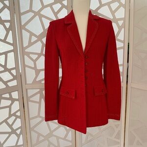 St. John Evening by Marie Gray Red evening jacket with Button Detail